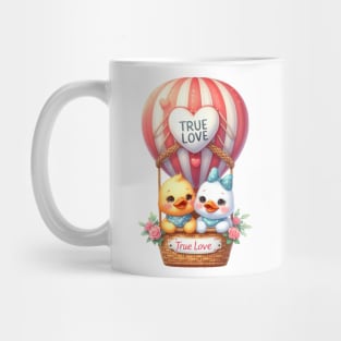Valentine Bird Couple On Hot Air Balloon Mug